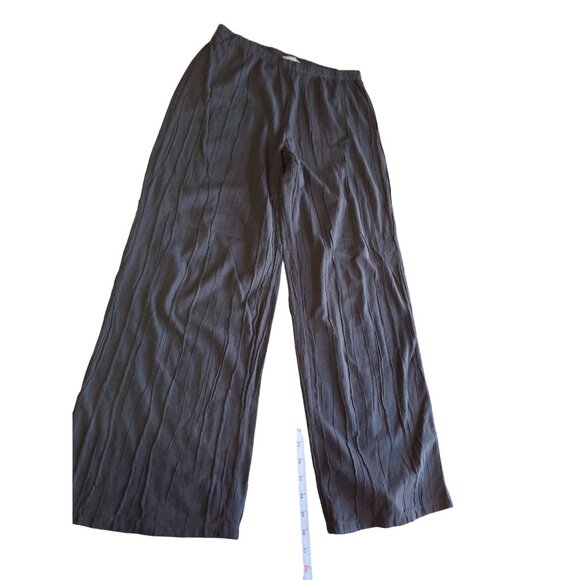 Habits Elastic Waist Textured Wide Leg Pants Womens Small Black - Picture 1 of 10